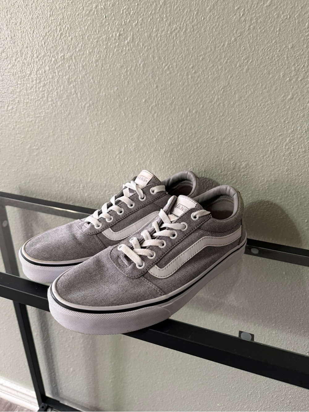 Vans Gray Canvas Sidestripe Sneakers – Women's Size 10